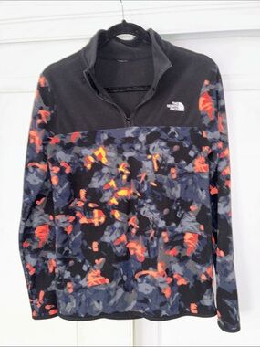 The North Face- Black Fleece Half-Zip with Camo Pattern